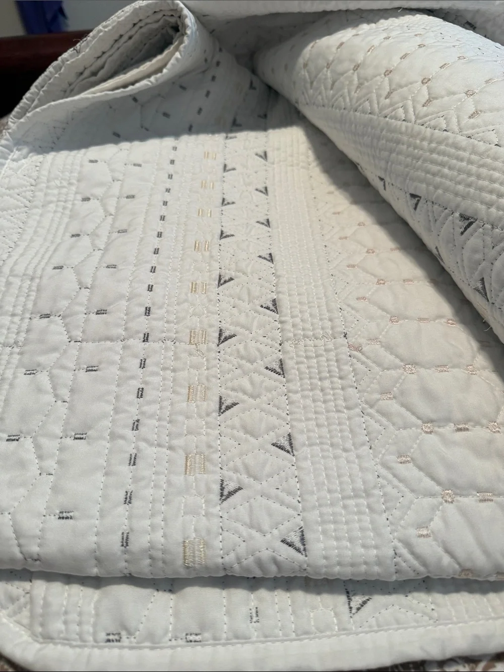 Boheme Cream Cotton Quilted Bedspread Set